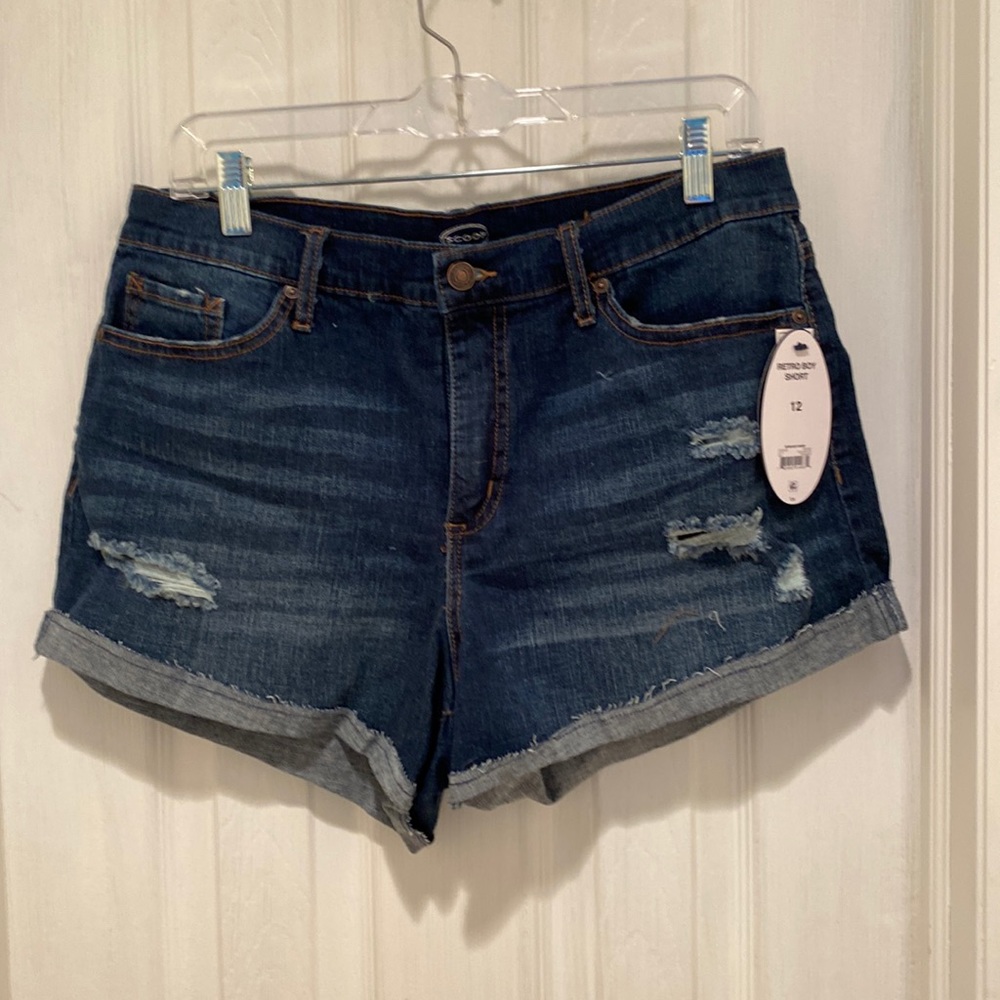 Stylish ripped shorts.